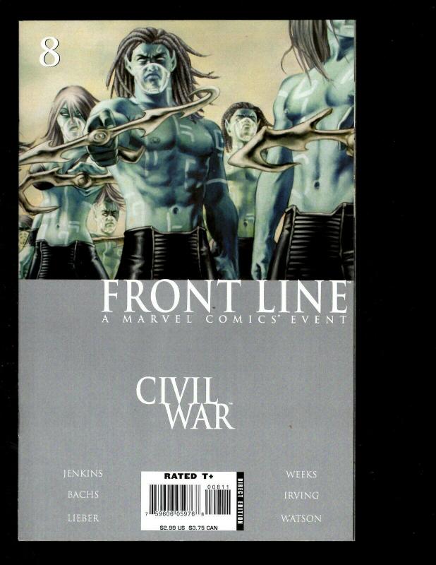 11 Front Line Civil War Marvel Comics # 1 2 3 4 5 6 7 8 9 10 Sketchbook RP2