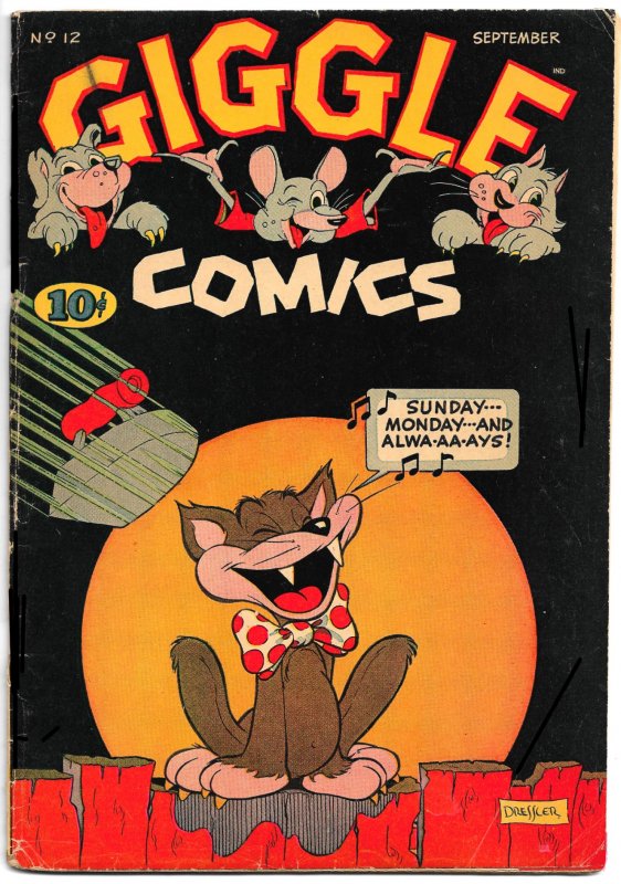 GIGGLE COMICS #12 (Sept1944) VG+ • Dan Gordon, Hultgren, Gil Turner, 'Wick'!