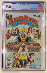 (1987) WONDER WOMAN #1 CGC 9.6 WP! George Perez Art & Story!