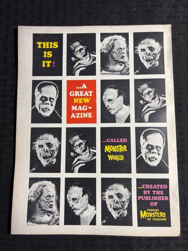 1964 MONSTER WORLD Magazine #1 FN- 5.5 Frankenstein / Wally Wood / Wolfman