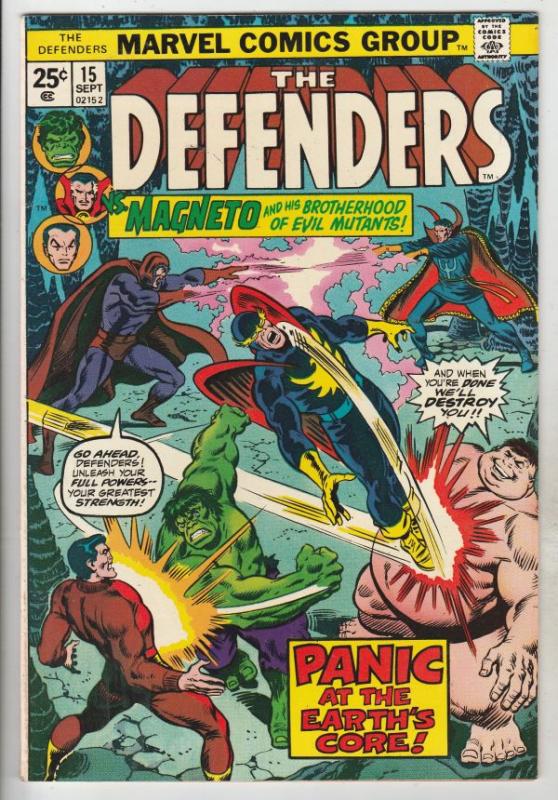 Defenders, The #15 (Sep-74) NM- High-Grade Hulk, Dr. Strange, Namor, Valkyrie...