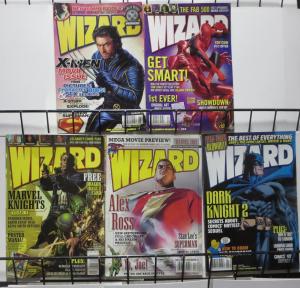 WIZARD Magazine #107-109,111,112(2000-2001) VG/+ Ross Spidey/DD, Ross Shazam,