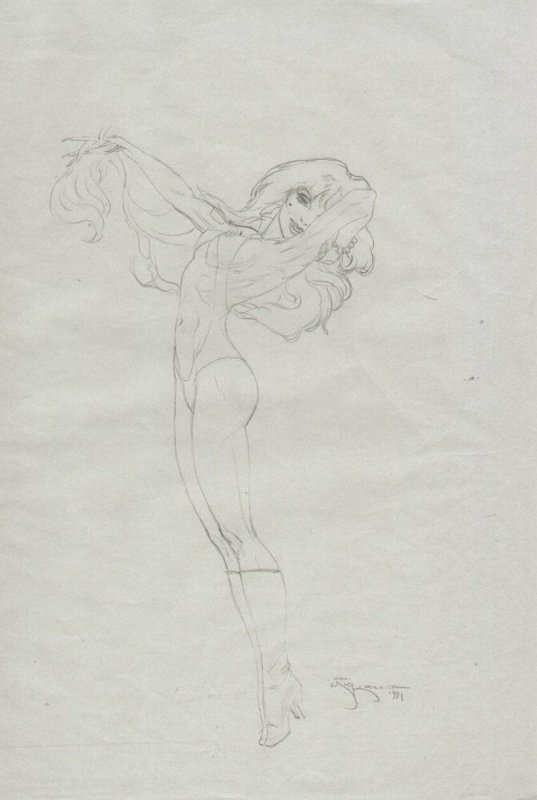 Vampirella Mourning in America #1 Pencil Cover Prelim - 1991 art by Mike Kaluta