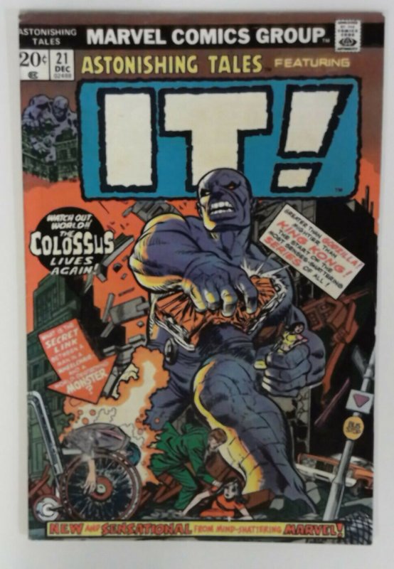 ASTONISHING TALES 21 FN 1973 It! The Living Colossus Gil Kane Cover Marvel Comic