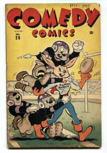 Comedy #26 1944-Timely-Super Rabbit cover & story-football cover-WWII-vg