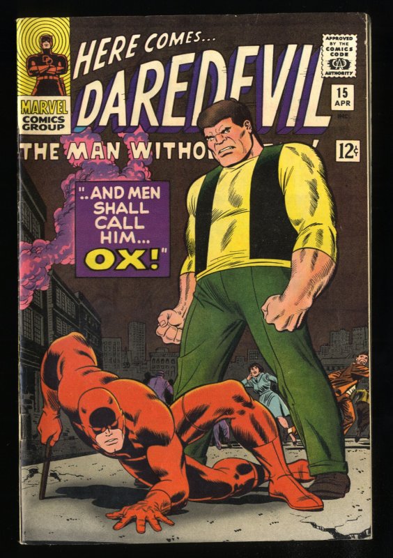 Daredevil #15 VF 8.0 White Pages 1st Appearance Ox! John Romita Art!