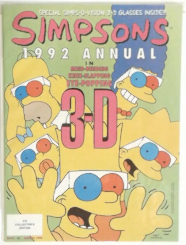 SIMPSONS 1992 ANNUAL in 3D -- With Glasses High Grade NM Collector's Edition