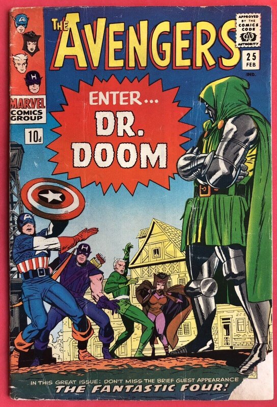 Avengers #25 (1966) 1st Battle of Avengers vs Doctor Doom 