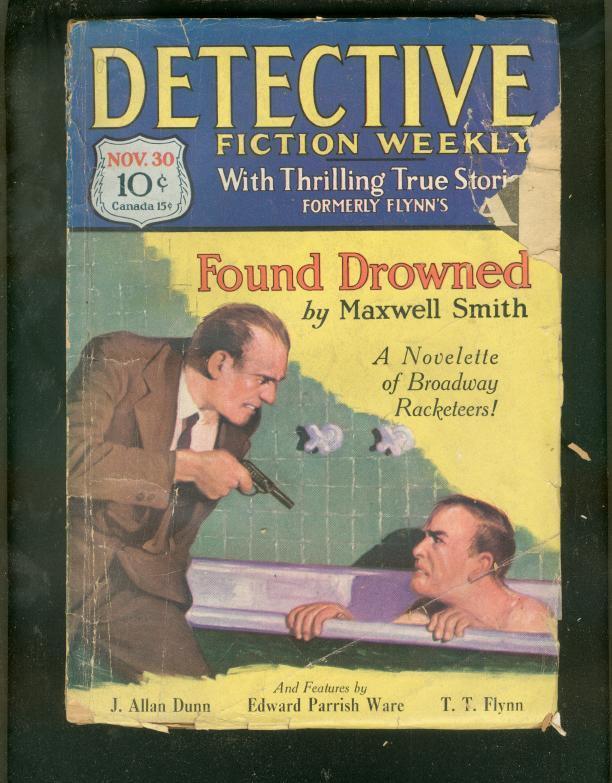 DETECTIVE FICTION WEEKLY PULP-11/30/29-BATHTUB COVER    G-