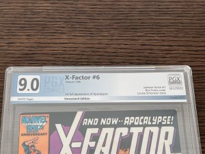 X-Factor #6 (1986). 9.0 PGX. 1st full app Apocalypse. Newsstand Ed.