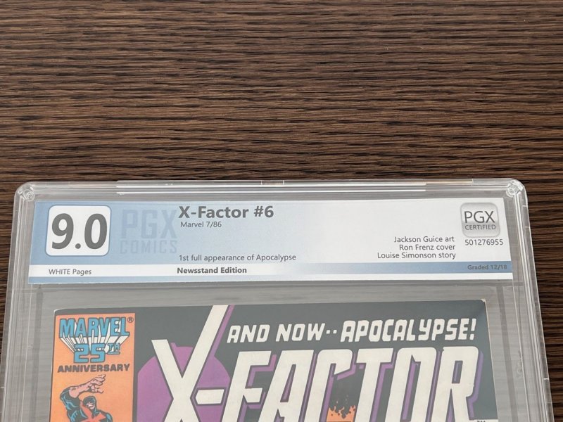 X-Factor #6 (1986). 9.0 PGX. 1st full app Apocalypse. Newsstand Ed.