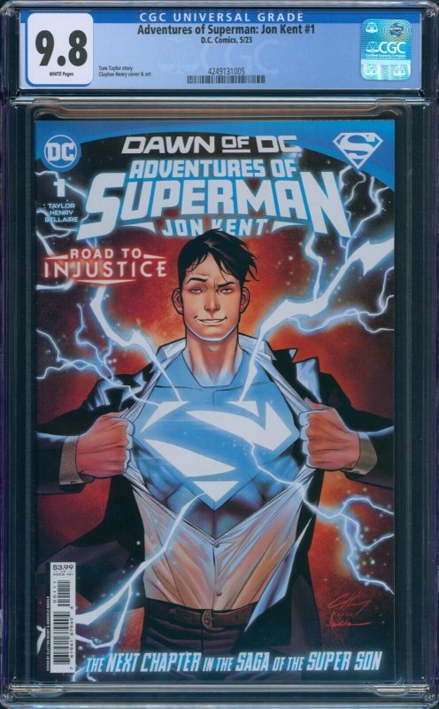 The Adventures of Superman Jon Kent #1 CGC 9.8 White Pages Cover A DC 2023