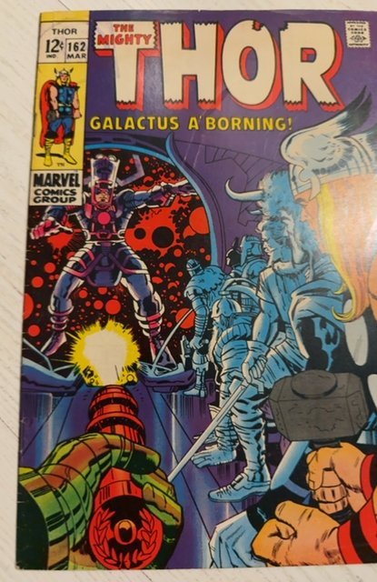 THOR #162 1969 SILVER AGE 3.5 BEGINNING OF GALACTUS ORIGIN! KIRBY ART! KEY!!
