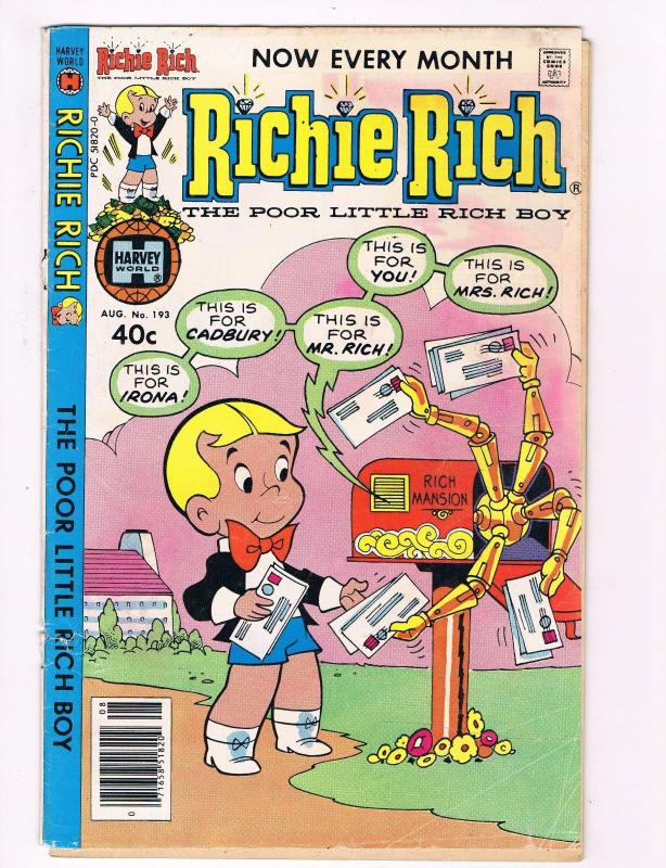 Richie Rich # 193 Harvey Comic Books Hi-Res Scans Awesome Issue WOW!!!!!!!!!! S8