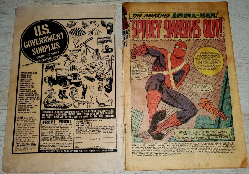 Amazing Spider-Man #45 - (Feb 1967, Marvel) 