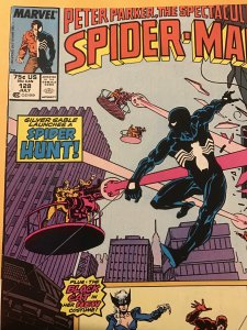 THE SPECTACULAR SPIDER-MAN #128 newsstand : Marvel 7/87 Fn/VF; Black Cat costume