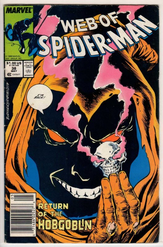 Web of Spider-Man #38 Newsstand Edition (1988) 1.8 GD-