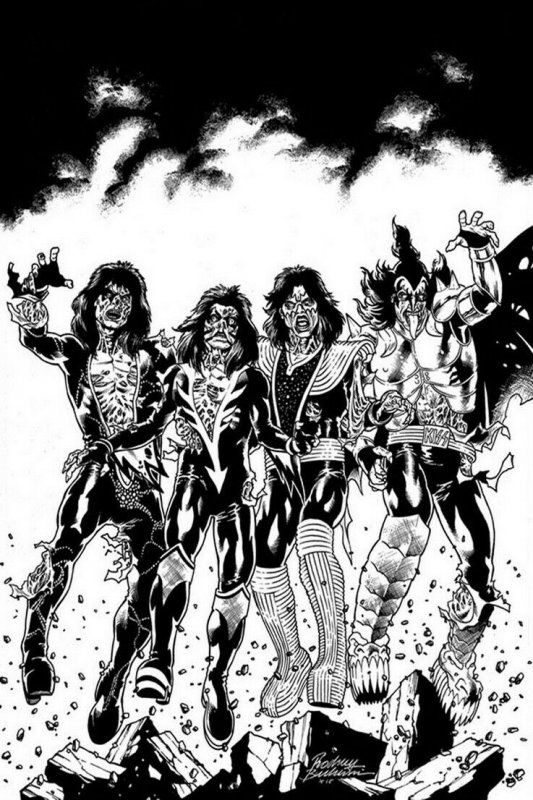 KISS ZOMBIES (2019 DYNAMITE) #1 VARIANT 1:21  BUCHEMI B&W VIRGIN F PRESALE-11/06