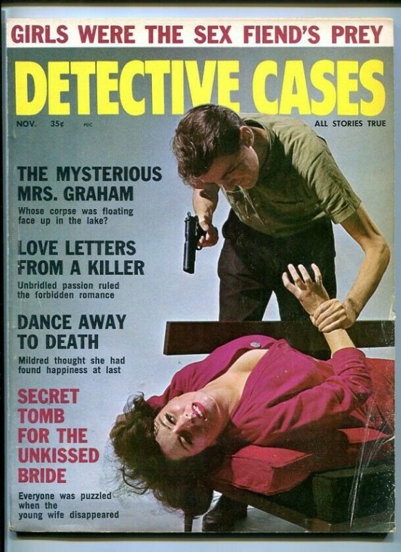 DETECTIVE CASES-NOV. 1963-MYSTERIOUS-KILLER-DEATH-SECRET TOMB-MURDER VG/FN 