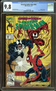 Amazing Spiderman 362 CGC 9.8   Venom & Carnage   2nd Carnage   White Pages