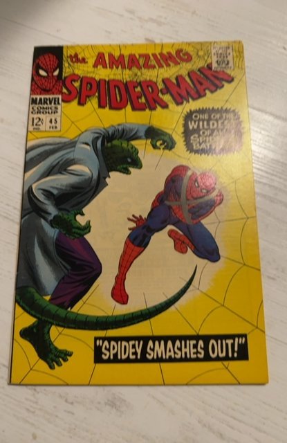 The Amazing Spider-Man #45 (1967)spidey smashes out vs the lizard