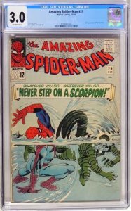 The Amazing Spider-Man #29 (1965) CGC Graded 3.0 Second Appearance of The Sco...