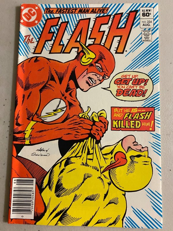 Flash #324 newsstand Flash kills Reverse Flash 6.0 (1983)