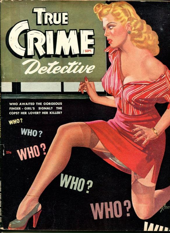 True Crime Detective #7 8-1947-violent crime pulp noir-spicy hot cover-VG