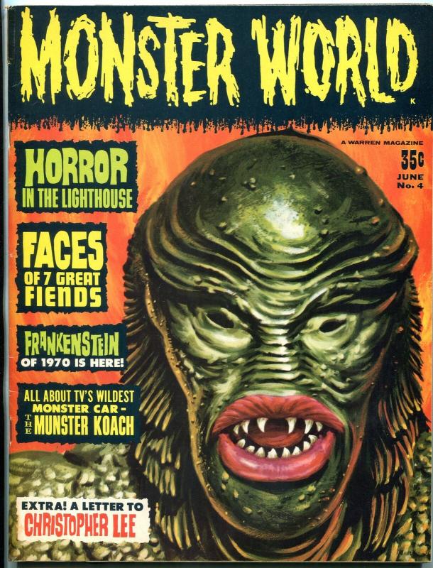 Monster World #4 1965- Christopher Lee- Frankenstein VG