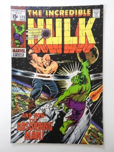 The Incredible Hulk #125 (1970) vs The Absorbing Man VG Condition Top Staple Pop