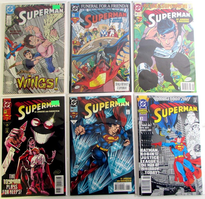 Superman Lot 6 #15, 76, 81, 84, 98, Annual 3 1988 DC Batman Steel Comics