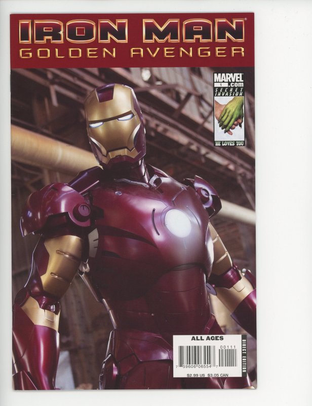 Iron Man Golden Avenger 1 Photo Variant Vf 8 0 Comic Books Modern Age Marvel Iron Man Superhero Hipcomic