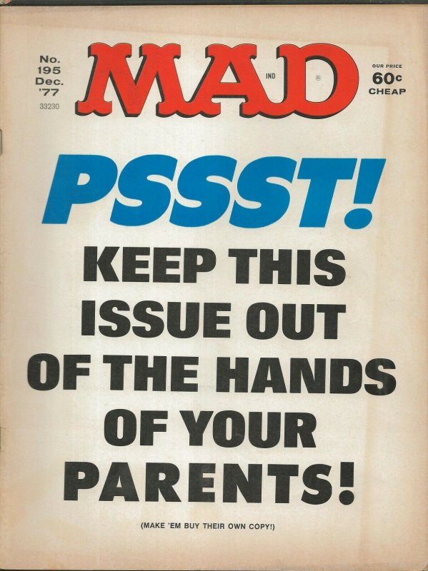 ORIGINAL Vintage Dec 1977 Mad Magazine #195