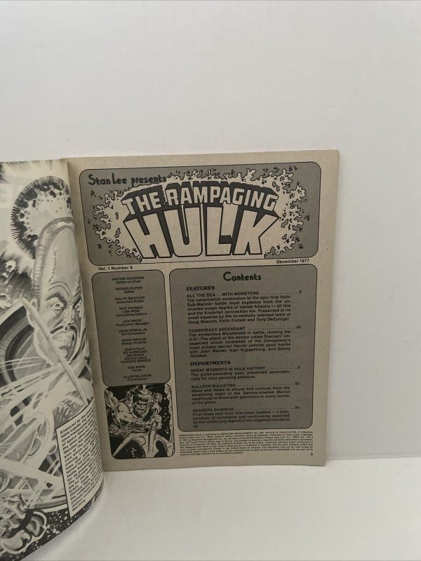 Rampaging Hulk #6 1977 Marvel Magazine