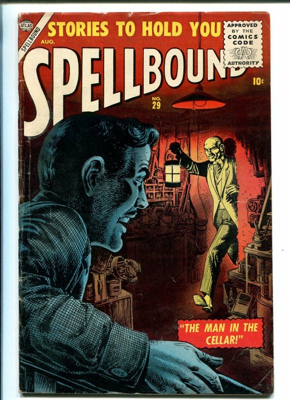 SPELLBOUND #29 1956-ATLAS-JOE MANEELY-STEVE DITKO-ROBOT-HORROR-vg+ 