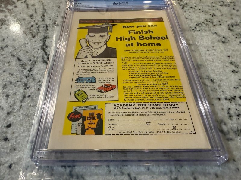 Silver Surfer # 7 CGC Graded 7.5 Marvel Comic Book Stan Lee Frankenstein JH28