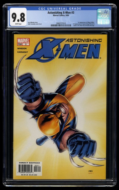 Astonishing X-Men #3 CGC NM/M 9.8 White Pages 1st Cameo Abigail Brand!