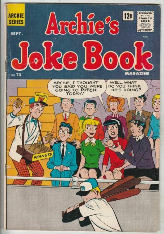 Archie's Joke Book # 73 Strict FN/VF Mid-High-Grade Cover Baseball, Moose