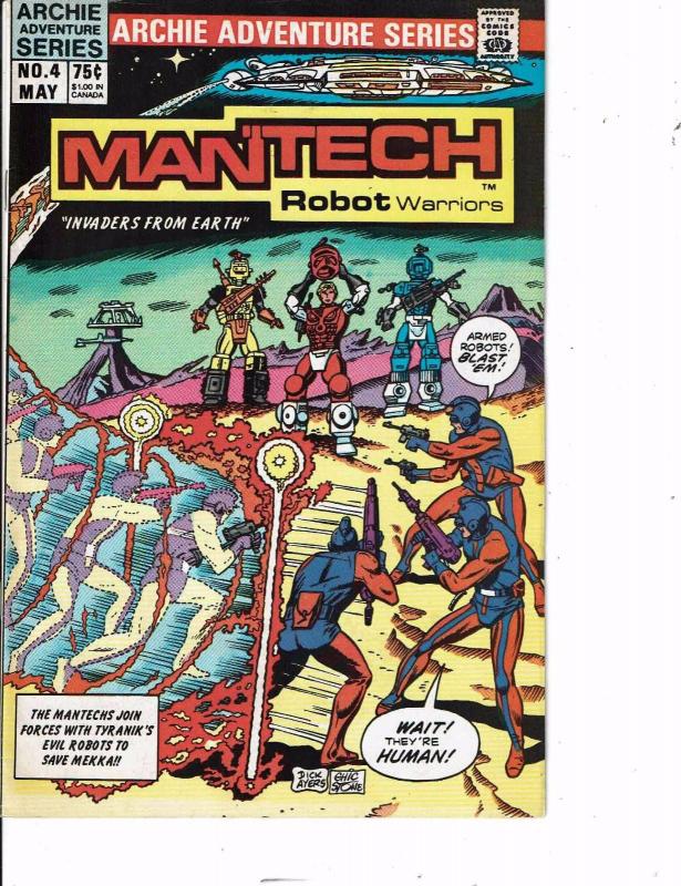 Lot Of 2 Man'Tech Robot Warriors Archie Comic Books #2 4  BH50