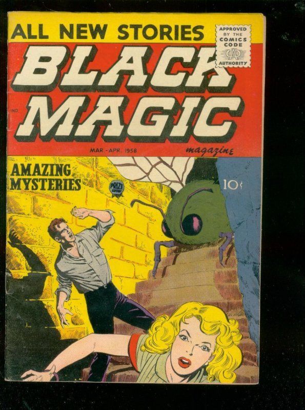 BLACK MAGIC V.6 #4 1958-TERROR-HORROR-ATOMIC BOMB PANEL VF