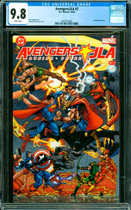 Avengers/JLA #2 CGC graded 9.8 Wraparound cover.