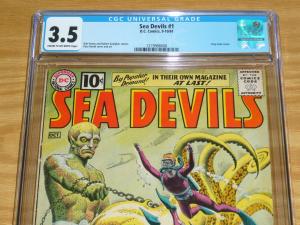 Sea Devils #1 CGC 3.5 silver age dc comics - octopus man - october 1961