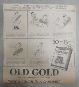 Old Gold Cigarette Ad: 4 Claire Briggs Old Gold Comic Ads 1927 Size 8 x 9 inches