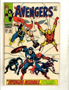 Avengers # 58 VF- Marvel Comic Book Hulk Thor Iron Man Captain America GK2