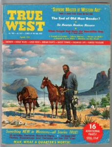 True West 4/1959-Western-skeleton skull cover-Charles M Russell-VG