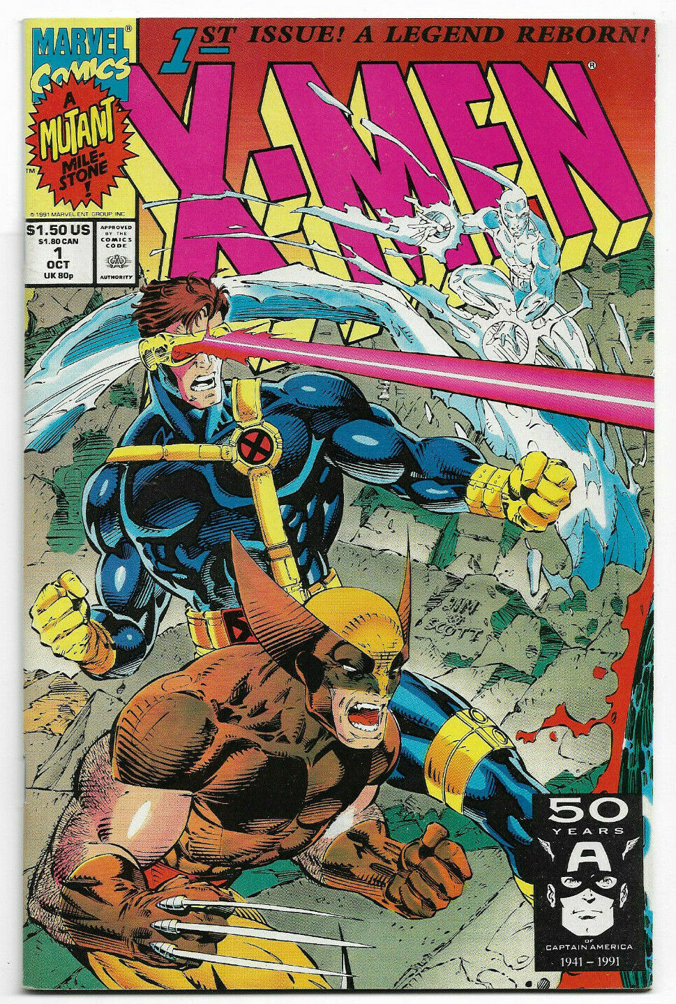 X-Men#1 NM 1990 Wolverine/Cyclops Cover JIM LEE Marvel Comics | Comic Books  - Copper Age, Marvel, X-Men, Superhero / HipComic