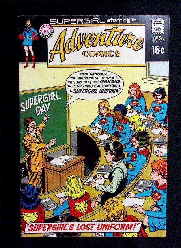 Adventure Comics #392 April 1970 Supergirl Super-Cheat & Lost Uniform 15¢ Issue