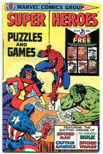 SUPER HEROES PUZZLES AND GAMES-HULK-SPIDERMAN-MARVEL VG