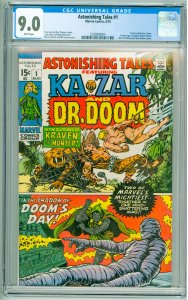 Astonishing Tales #1 (1970) CGC 9.0! White Pages!