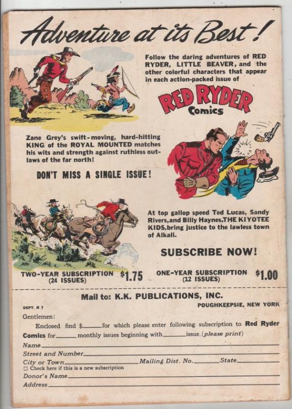 Red Ryder Comics #72 (Jul-49) FN Mid-Grade Red Ryder